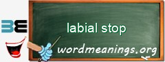 WordMeaning blackboard for labial stop